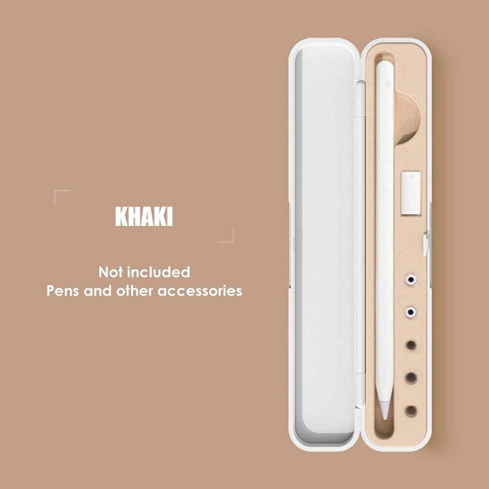 Populaire Draagbare Opbergdoos Voor Apple Potlood Geschikt Voor Ipad Tablet Touch Pen Stylus Beschermhoes Anti-Verloren:  khaki