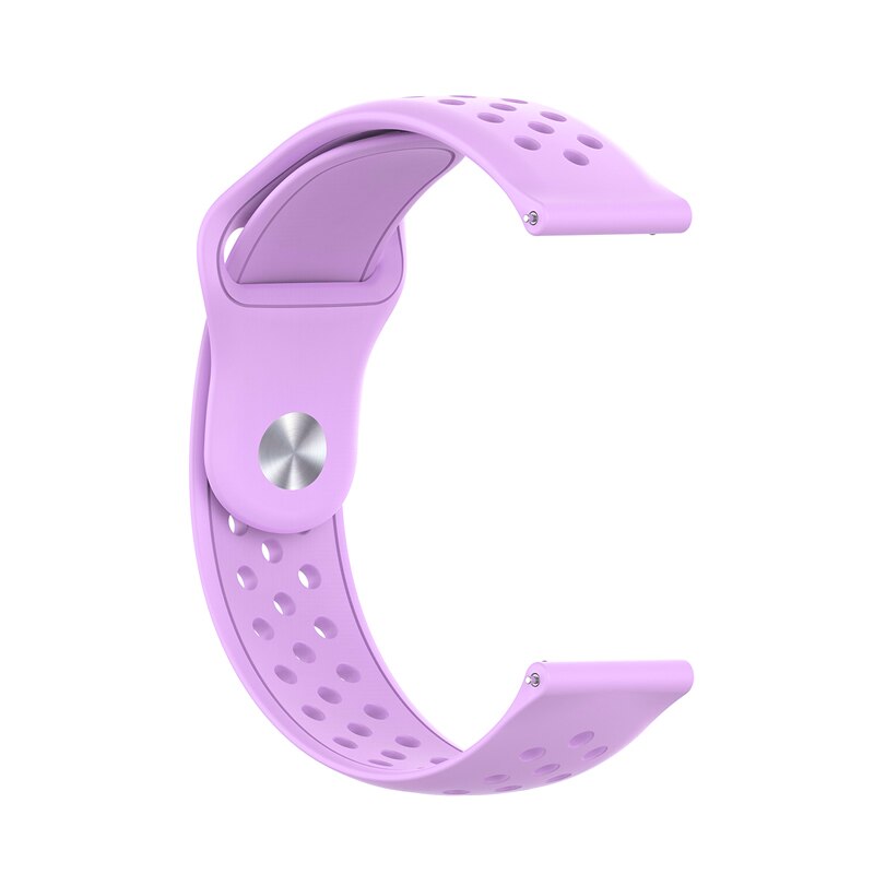 Correa de reloj transpirable para Huawei Honor ES correa de muñeca de silicona suave correa de repuesto accesorios de reloj correa de 20MM: Purple