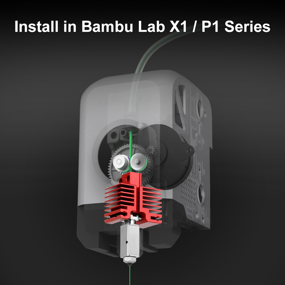 Nuovo aggiornamento TZ4.0 Hotend per BambuLab P1S, P1P, X1, X1C, X1E Ugello in acciaio temprato monopezzo caldo fine kit Accessori per stampante 3D