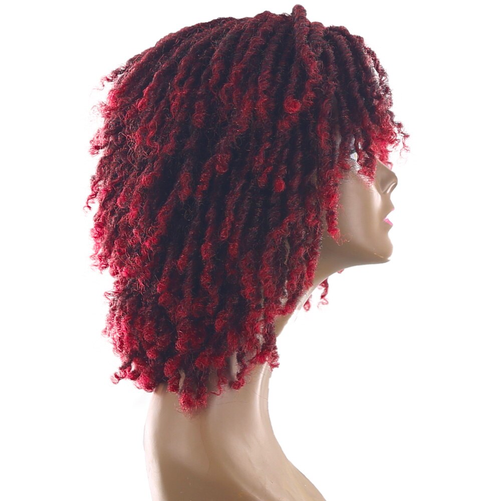 Pelucas de cabello trenzado Crochte para X-TRESS cabello sintético de imitación Locs, peluca de pelo corto de 10 pulgadas, peluca de pelo Bob hecha a máquina, estilo Dreadlock Twist, peluca con trenzas