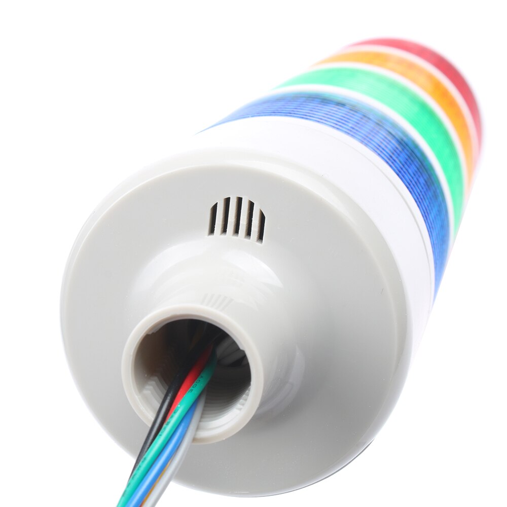 Rotatable 180 Stack light Red warning light industrial for CNC machine 24V 12V LED 220V Steady flashing light 4 layers Silver