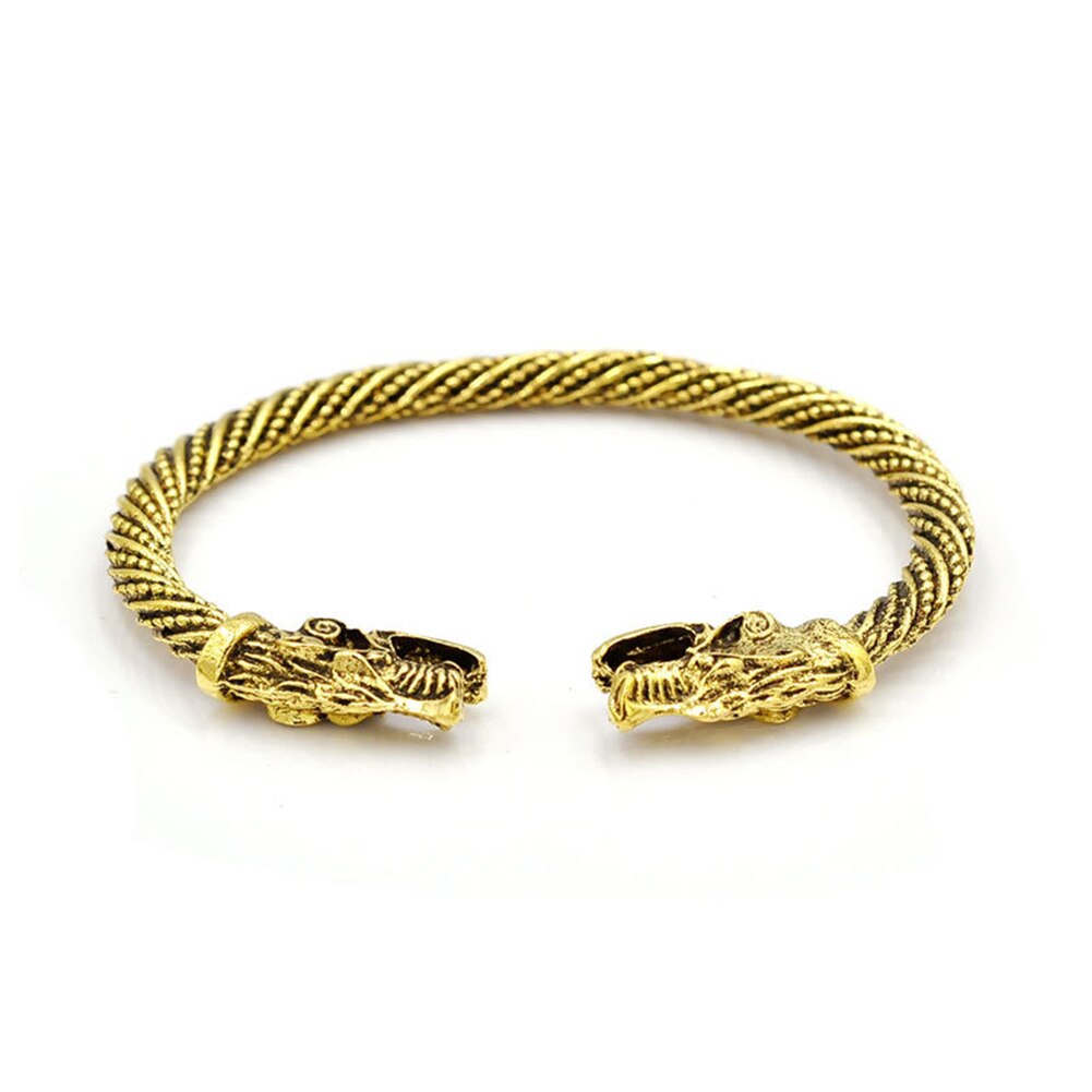 Teen Wolf Kopf Armband Indischen Schmuck Zubehör Viking Armband Männer Armband Manschette Armbänder Für Frauen Armreifen: gold