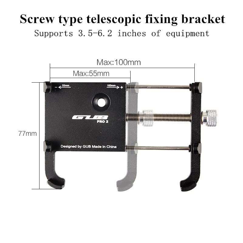 GUB pro2 Manubrio Della Bicicletta Della Lega di Alluminio Supporto Del Telefono mobile per 3.5-6.2 pollici per Smartphone GPS MTB Della Bici Del Basamento Del Motociclo estensore