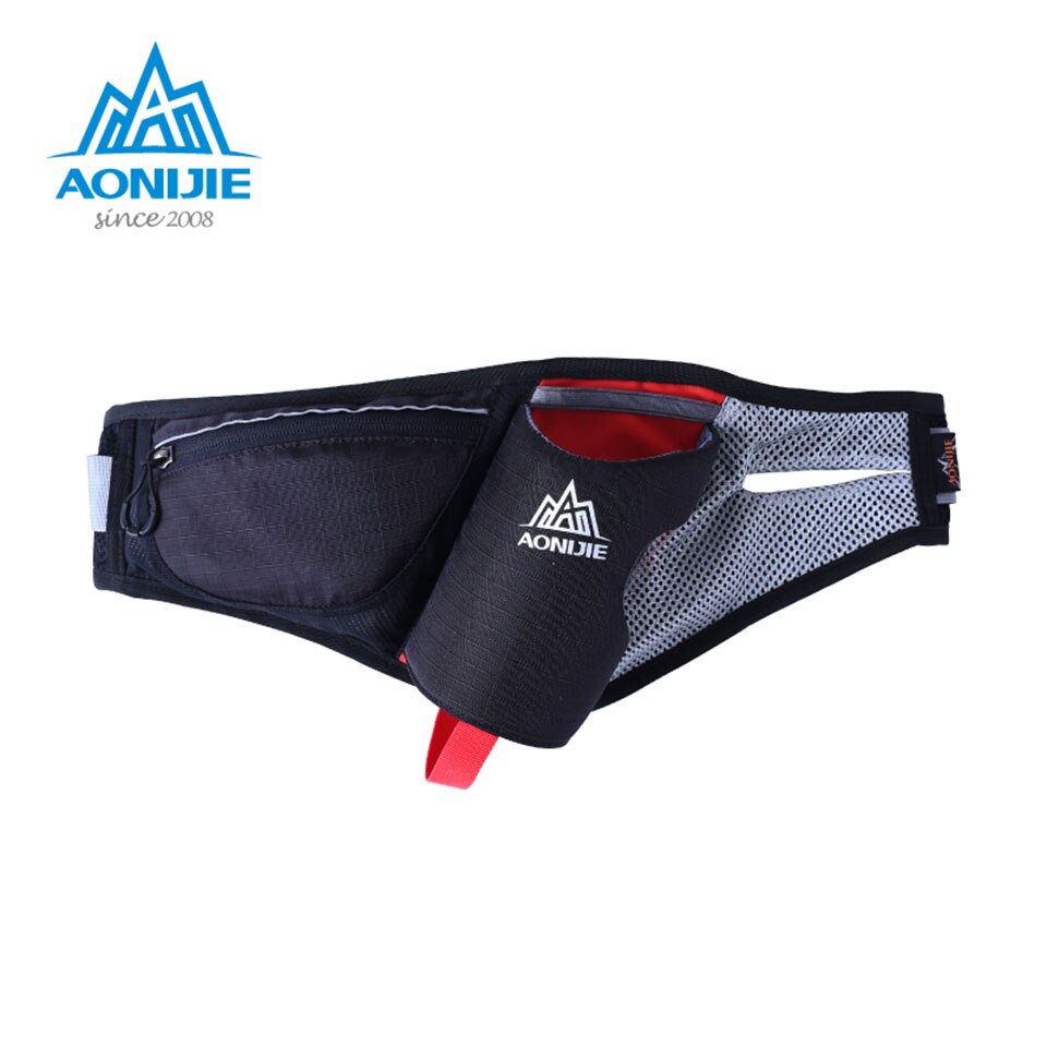 AONIJIE Sport Taille Packungen Lauf Gürtel Wasser Gürtel Pack Für Marathon- Joggen Radfahren Trink Mit Flasche E849: Schwarz Nein Flaschen