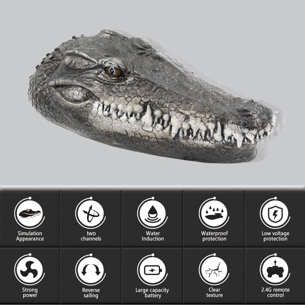 Flytec V005 4CH 2.4G électrique RC bateau intéressant Simulation Crocodile tête véhicules RTR modèle enfants jouet bateau pour enfants