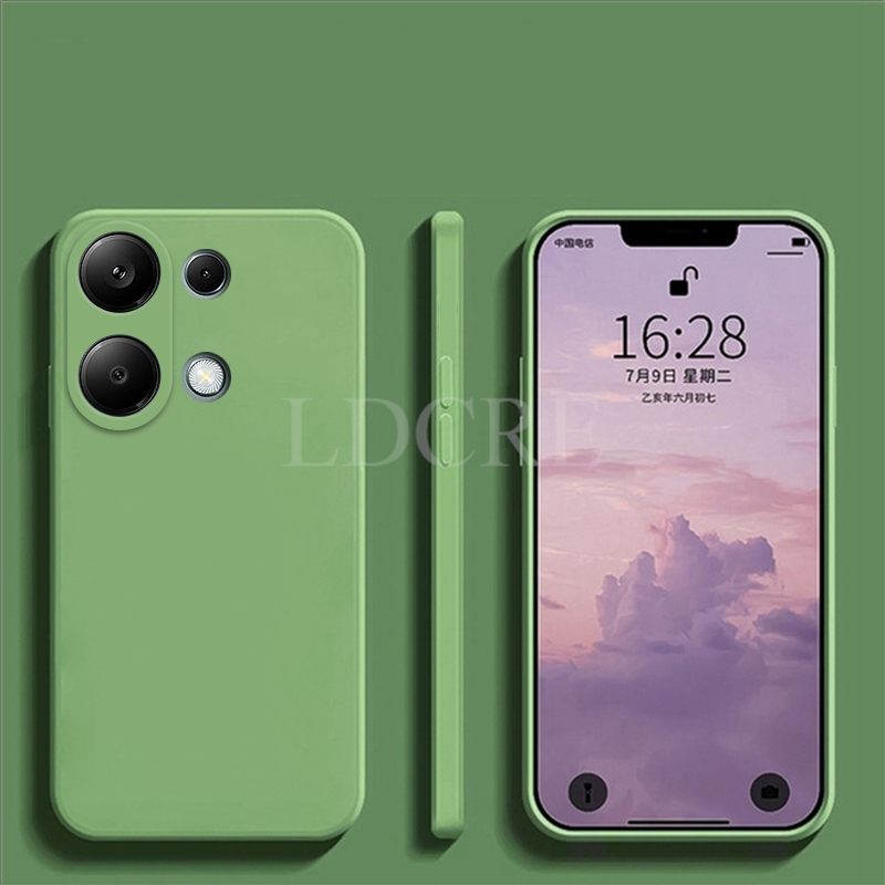 Para Xiaomi Redmi Note 13 Pro funda de silicona líquida Redmi Note 13 Pro funda protectora de TPU para teléfono Redmi Note 13 Pro cubierta: Lona / green