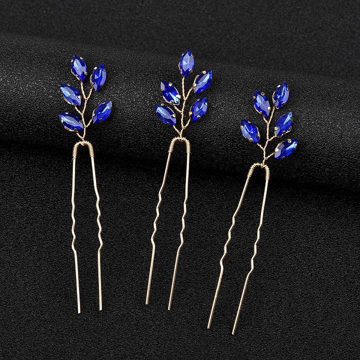 Peigne à cheveux Vintage en strass bleu, accessoires pour cheveux de mariage, pince à cheveux de mariée, bijoux diadème de mariée, ornement de cheveux,: Or