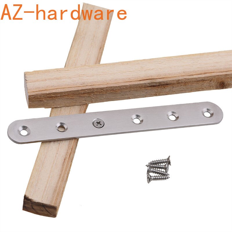 Stainless Steel Straight Piece Connector Connection Code Straight Piece Iron Flat Angle Furniture Fixed 180 Degree Code 2Pcs