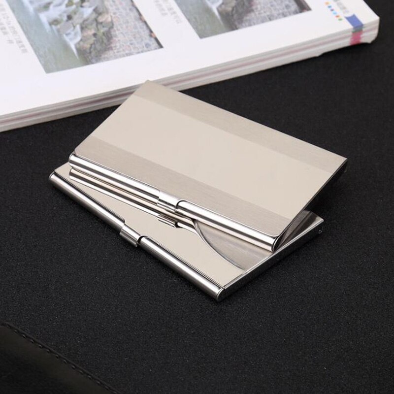 Stainless Steel Business Credit Card Holder Men Women Metallic ID Card Holder Protable Rfid Wallet Porte Carte Blocking Case