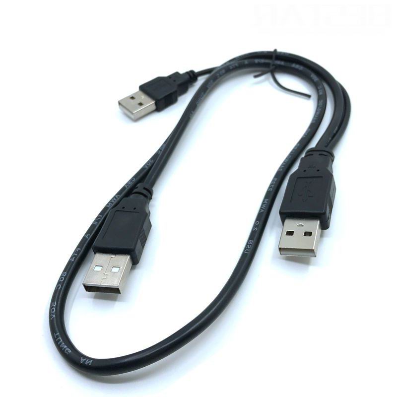 70cm 2FT USB 2.0 drie EEN Type 3A Mannelijke HDD Data power Y Kabel Voor Mobiele Harde Schijf HDD Black
