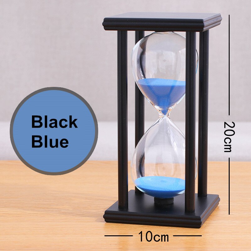 Timeglas 60 minutter sand ur ur en times timer træ timing ur boligindretning moderne dekoracion hogar moderno sl -4z: Sortblå
