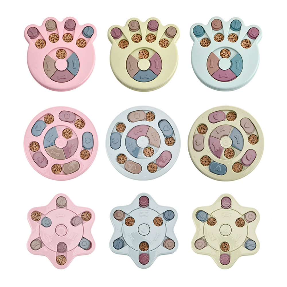 Creatieve Trage Voedsel Kom Voor Kleine Middelgrote Honden Puppy Voeden Doseren Training Disc Plastic Interactieve Puzzel Speelgoed