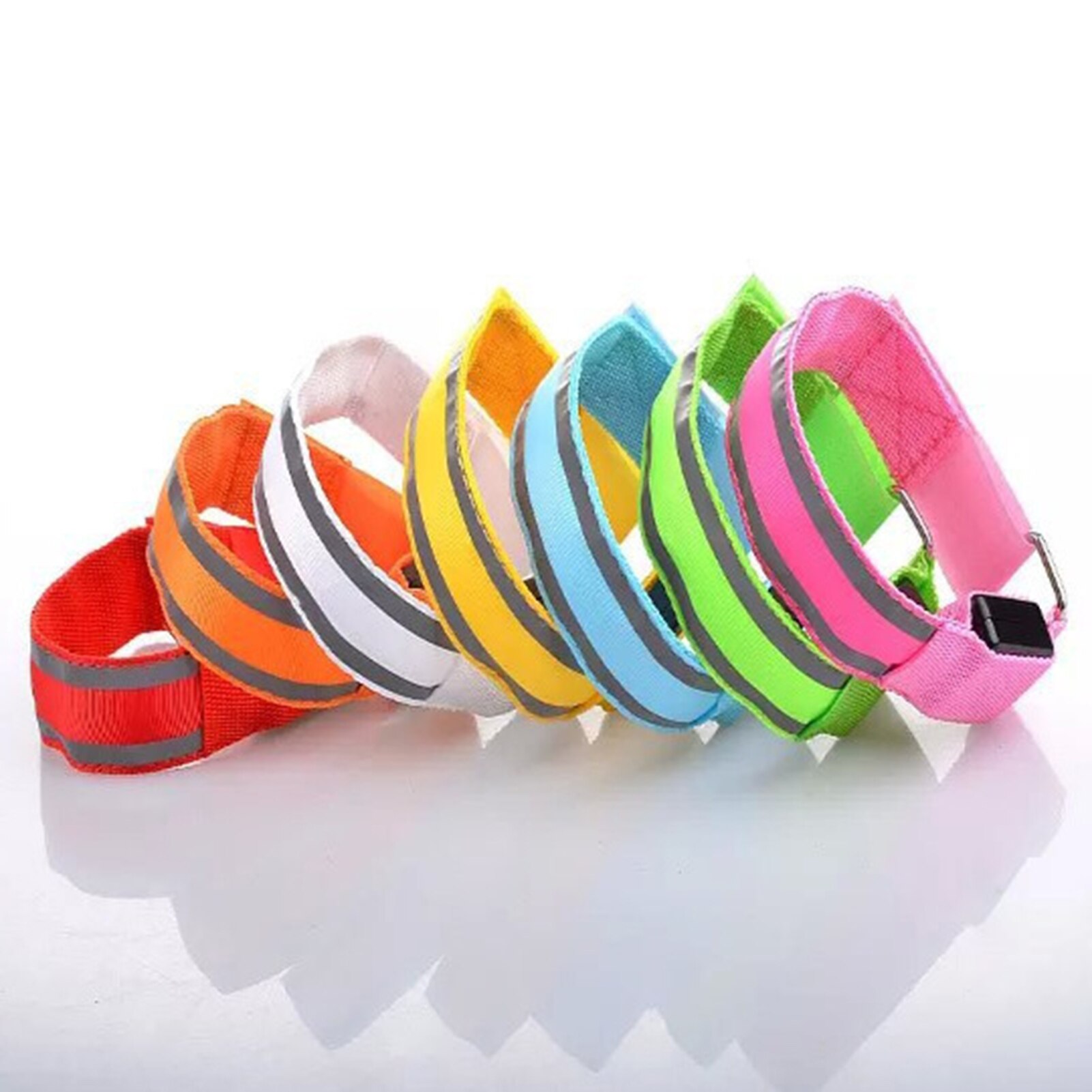 LED Night Riding Running Armband Arm Ring Luminous Double Reflective Strip Wrist Belt Warning Signal Light For Cycling Wristband