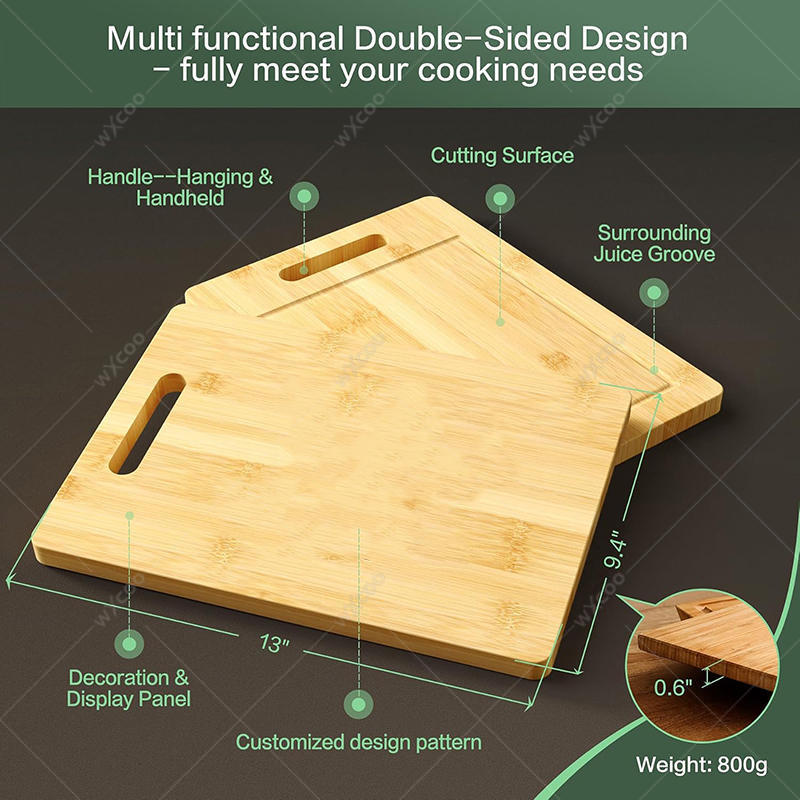 WXCOO-Juego de tablas de cortar de bambú para cocina, tablas de cortar de madera para preparar y servir comida en la cocina, 1-3 uds.