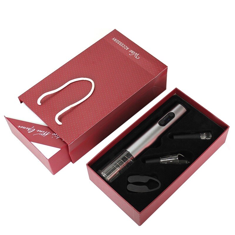Electric Wine Bottle Opener Set Automatic Corkscrew Red Wine Opener Stopper Pourer Foil Cutter Kit Bar Accessories Year