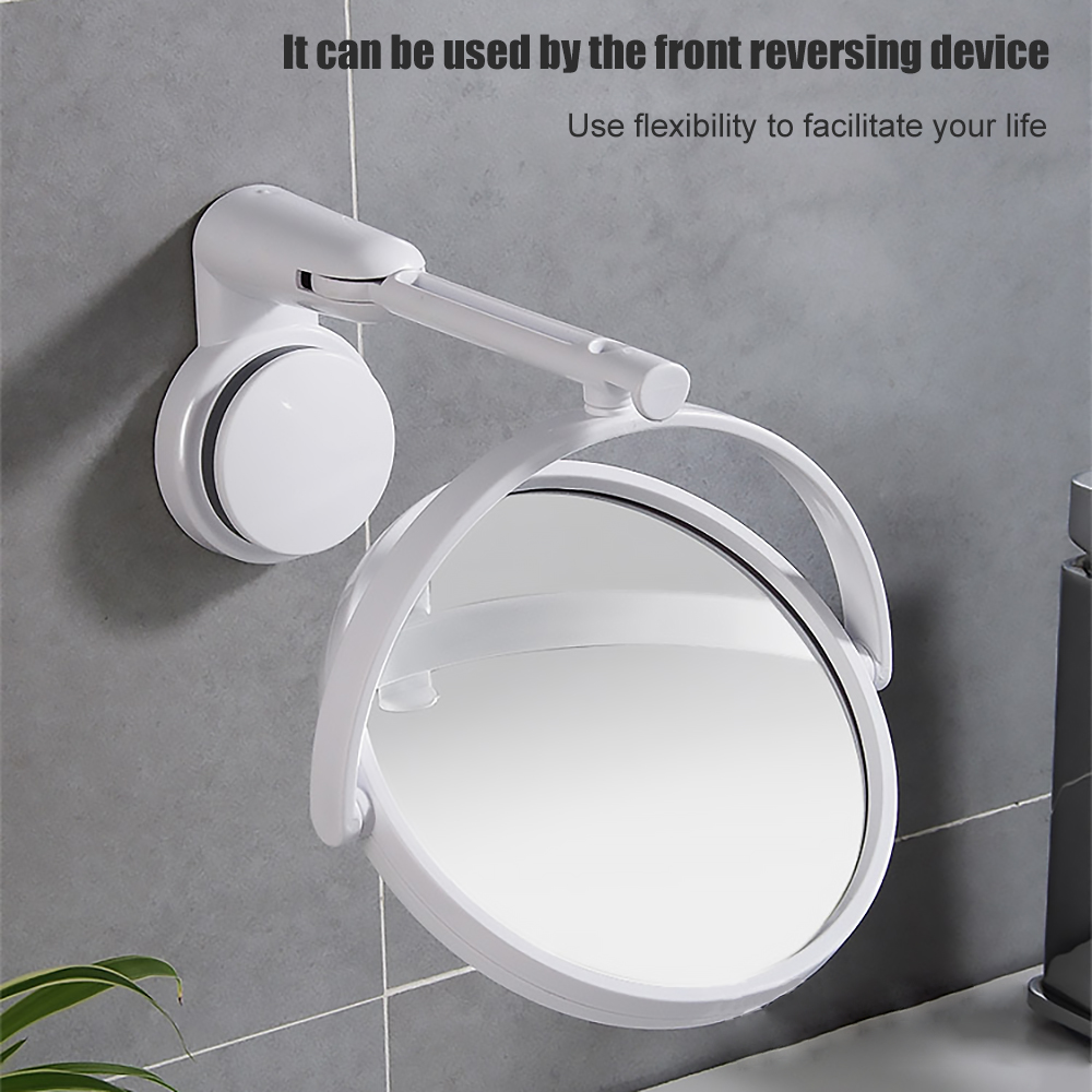 Folding Wall Mount Vanity Mirror Without Drill Swivel Bathroom Mirror Suction Arm Extend Double Side Cosmetic Makeup Mirrors