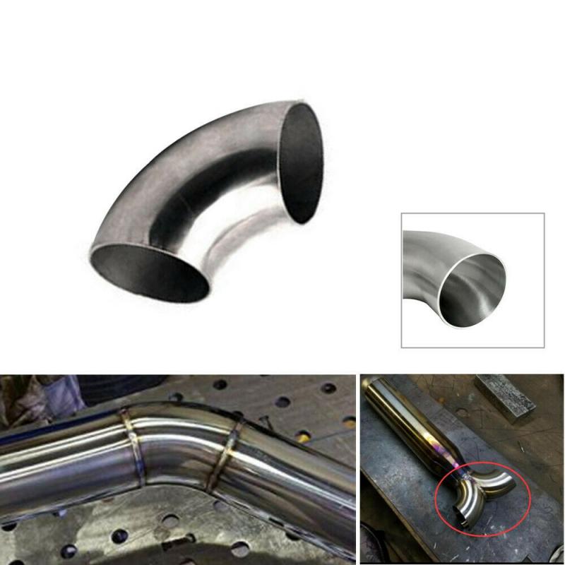 1/2 Pcs 63mm Sanitary Butt Weld 90 Degree Elbow Bend Pipe 304 Stainless Steel Car Exhaust Pipe Muffler Welded Pipe
