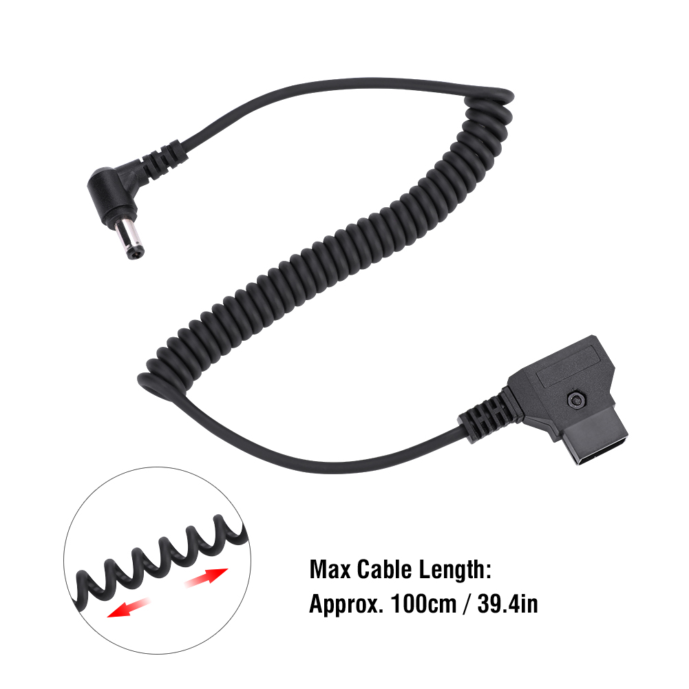 Camera Spring Cable D-Tap Male Connector To DC 5.5x2.5mm Plug Power Cord Cable For BMCC BMPC 4K Camera​ Charging Cable