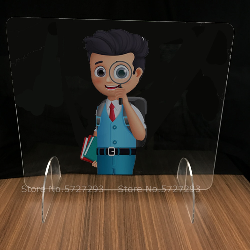 50x40cm Transparent Plexiglass Sneeze Guard Sheet Protection Safety Counter Top For Back School Counter Reception Desk