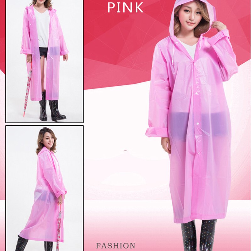 Schutzhülle regenmantel Geschmack Poncho erwachsene männer und frauen verdickt EVA regenmantel für Wandern tourismus: Rosa