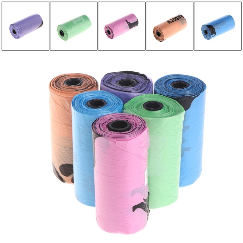 Pet Waste Bag Biodegradable Cats Dog Poop Clean Pick Up Outdoor Rubbish Printing