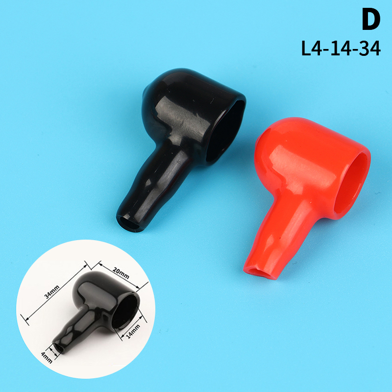 2 stk. batteripolisoleringshette batteripolhodehette positiv og negativ pol klemmesøyle beskyttelseshylse batteri: Krystallblå