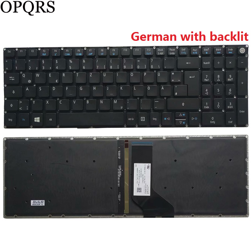 For Acer Aspire E5-575 E5-575G E5-575T E5-575TG E5-774 E5-774G Russian/US/UK/Spanish/Latin/German/Italian laptop keyboard: black