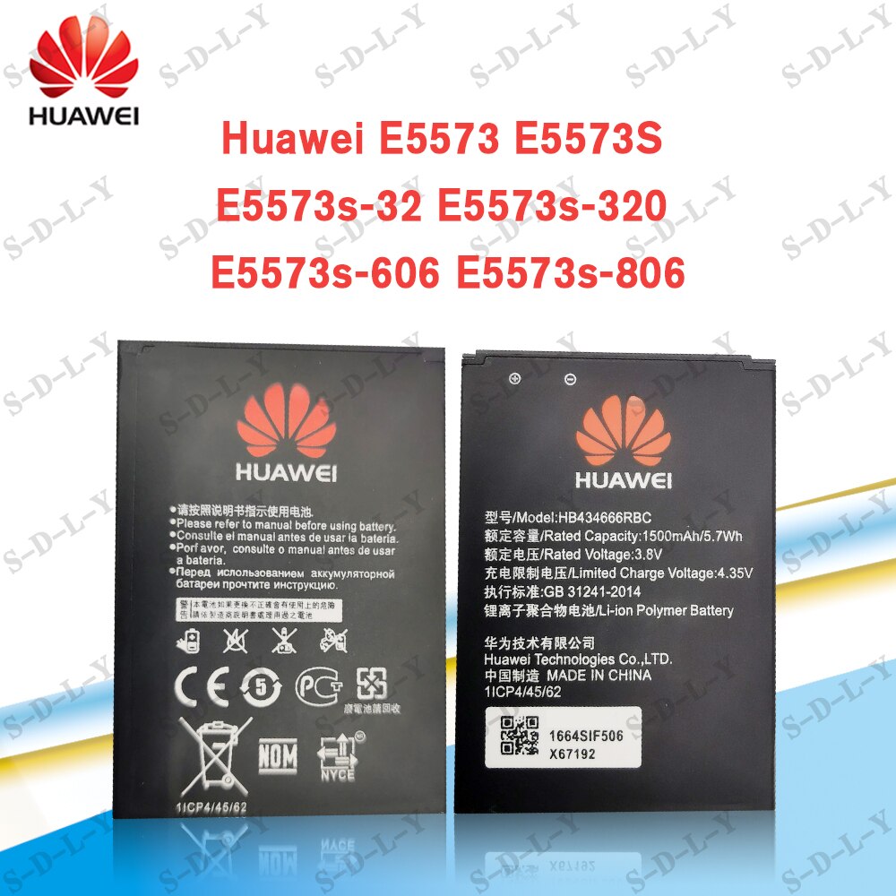 100% Orginal HB434666RBC 1500mAh Battery for Huawei Router E5573 E5573S E5573s-32 E5573s-320 E5573s-606 E5573s-806 Mobile Phone