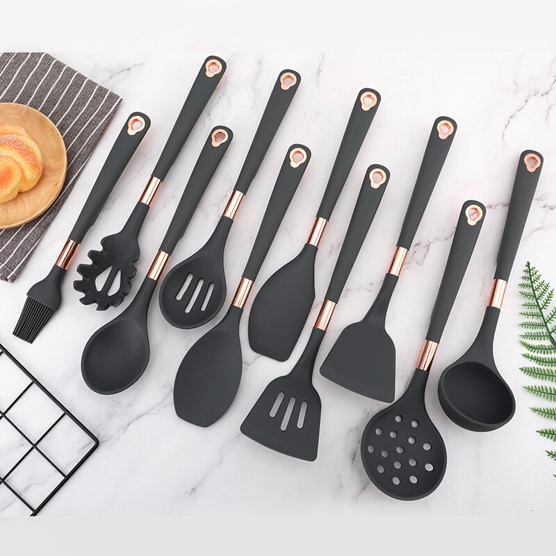 Silicone Kitchenware Set Heat Resistant Cookware Non-Stick Utensils Cooking Gadget Kitchen Accessories Baking Tools With Storage