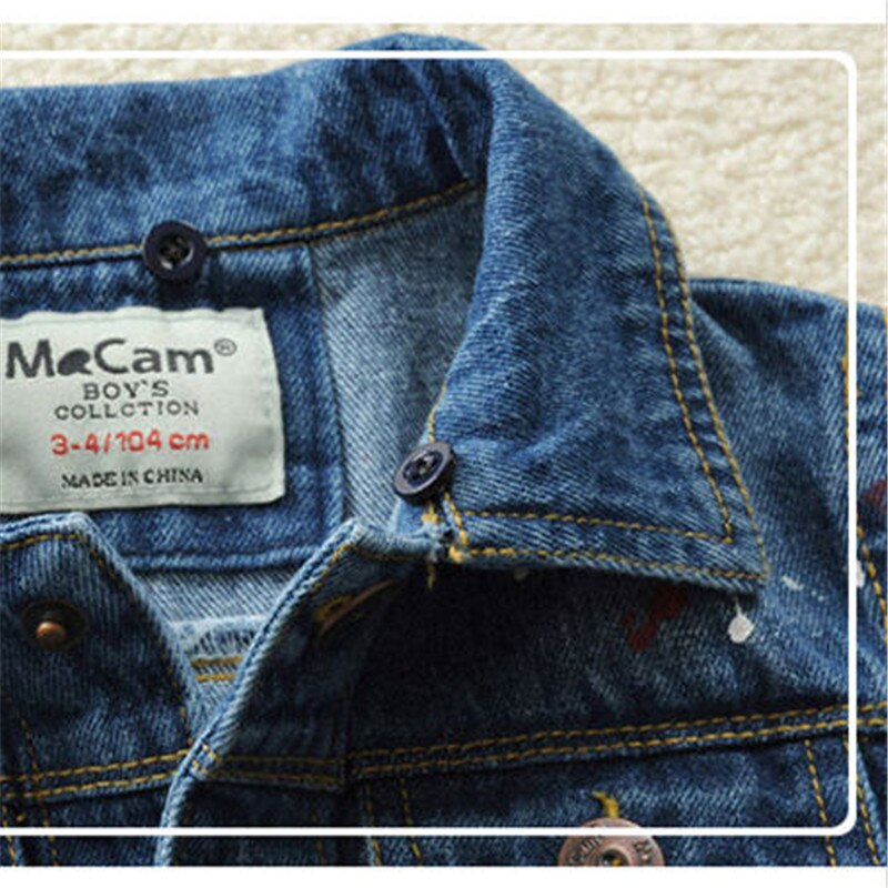 Children&#39;s Denim Jacket With Hood Brand Kids Jean Coat For Teen Boys 2-14 Years Outerwear