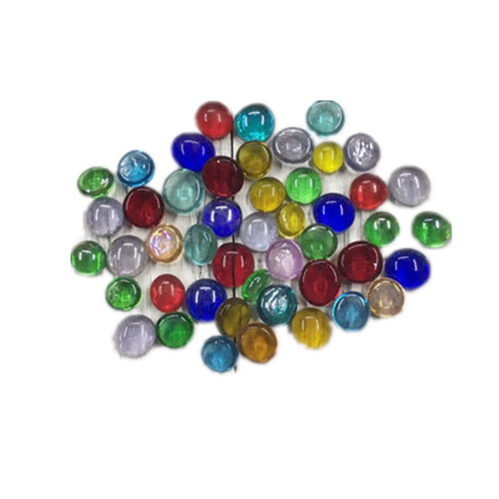 100g Clear Glass Mosaic Tiles Round Flat Beads for Arts Craft Decorative Glass Stones for Mosaic Making