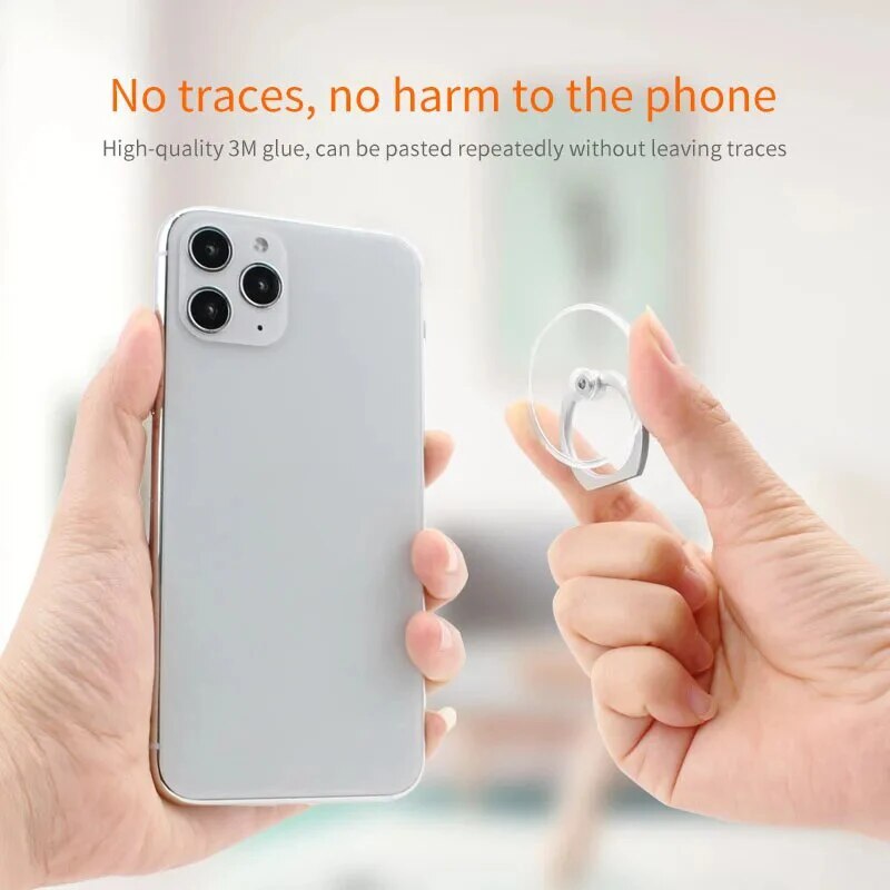 Uniwersalny przezroczysty palec serdeczny telefon komórkowy Smartphone stojak uchwyt na iPhone 12 Xiaomi Samsung inteligentny telefon stojak samochodowy