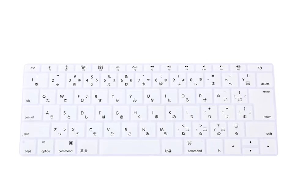 Japanese Silicone Keyboard Cover Skin For Macbook Pro 13" A1708 Version,No Touch Bar) For Mac 12" A1534 Japan Version: White