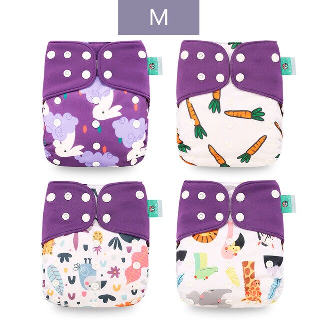 Culotte en tissu réutilisable 4 pièces, couche en tissu lavable pour l'entraînement des bébés, couches imperméables pour garçons et filles: MULTI