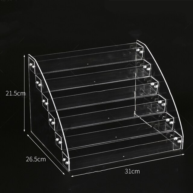 5/6/7 Lagen Acryl Nagellak Display Organisator Plank Clear Cosmetische Display Rack Holder Frame Sieraden Stand Opbergdoos: 6 Tiers