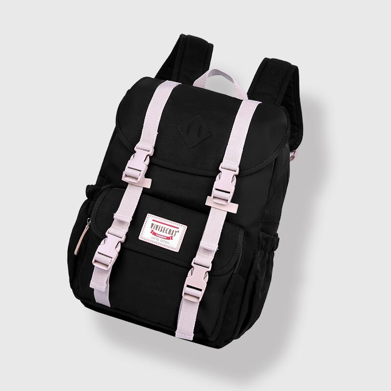 Gagacia School Rugzak Tas Voor Jongens Tiener Meisjes Flap Pocket Anti-Diefstal Rugzakken College Stijl En Ademend Kids Tassen: Black