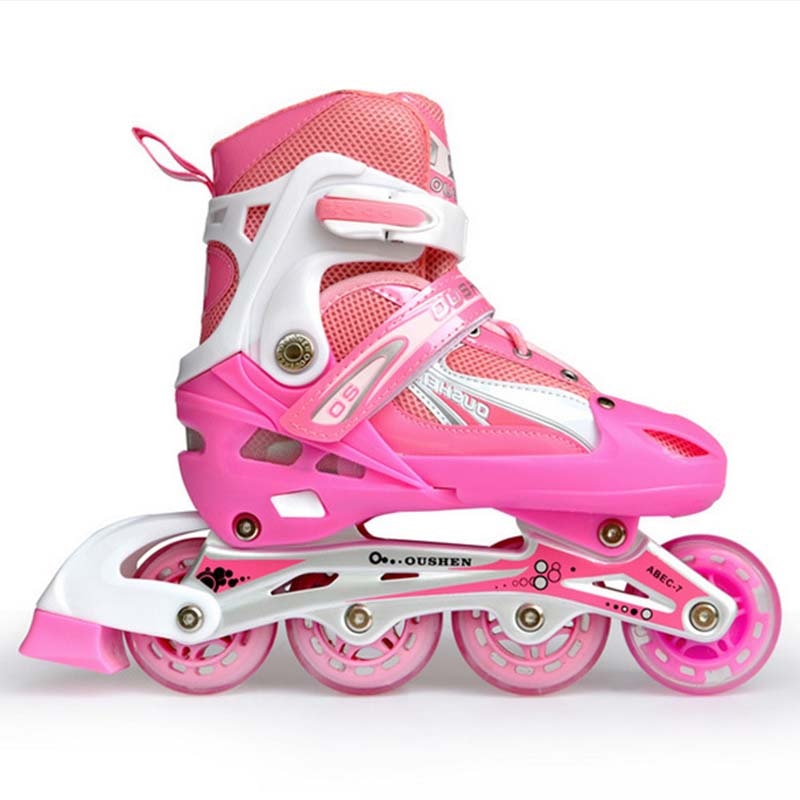 Justerbar storlek inlines skor för barn pojke flicka pu blinkande 4 hjul rullskridskor barn rullskridskor sneakers boots