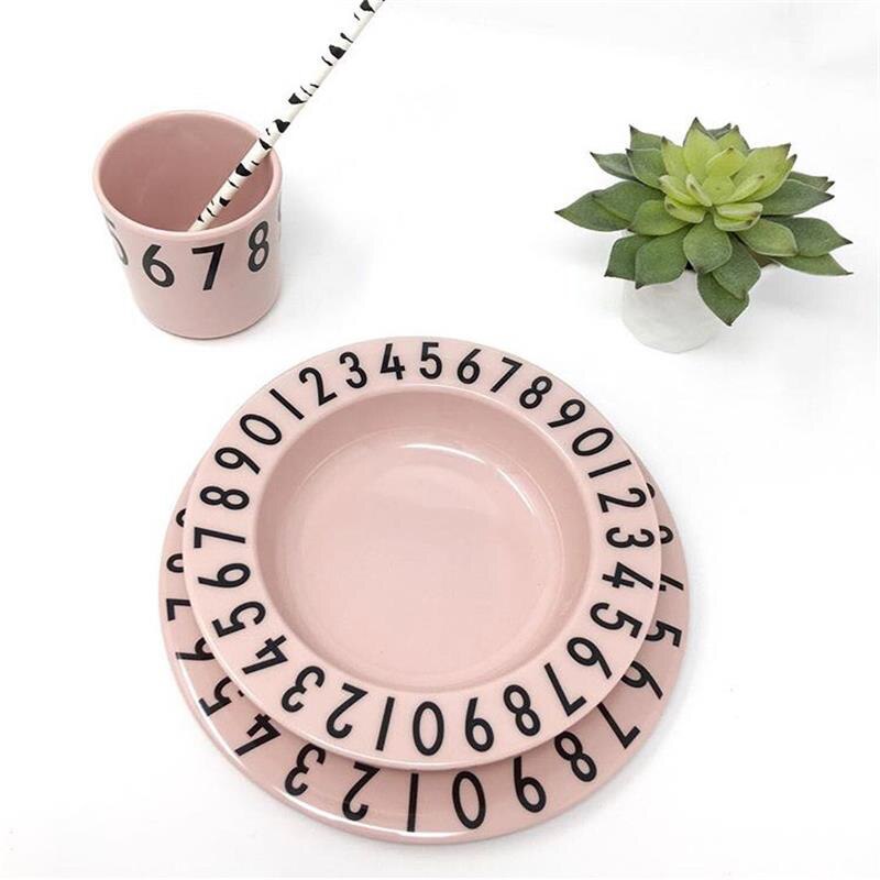 Kitchen Utensils Sets Alphabet Dishes For Kitchen Bowl Cup Shallow Plates Breakfast Soup Snack Tray Tableware Food Store Plates