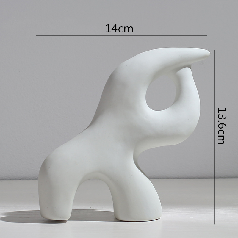 Vase en céramique abstraite, Arrangement de fleurs, artisanat hydroponique, ornements, accessoires de décoration de maison moderne, Vases blancs, décor: C