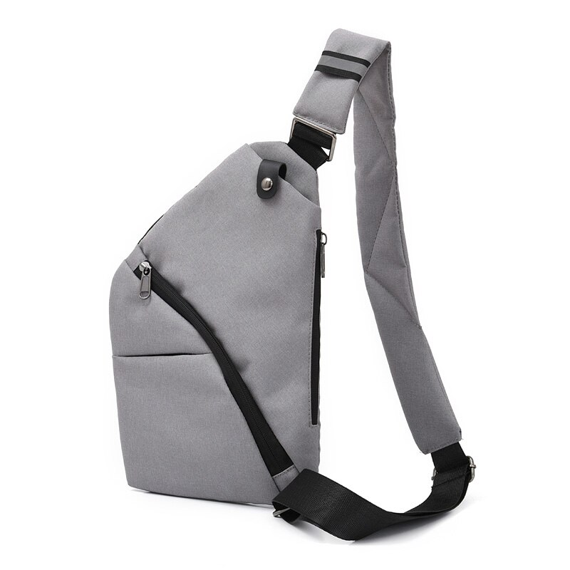 Fengdong anti theft small crossbody bag ultra thin mini travel bag one shoulder sling chest bag sport pack messenger bags: grey