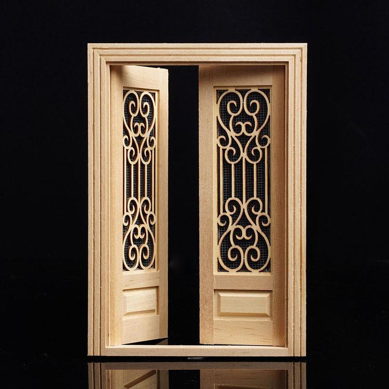 Dongzhur 1:12 Puppenhaus Mini Szene Modell Vegetarisch Embryo Paar Open Screen Tür Rahmen Können Farbe Puppe Spielzeug Möbel Zubehör
