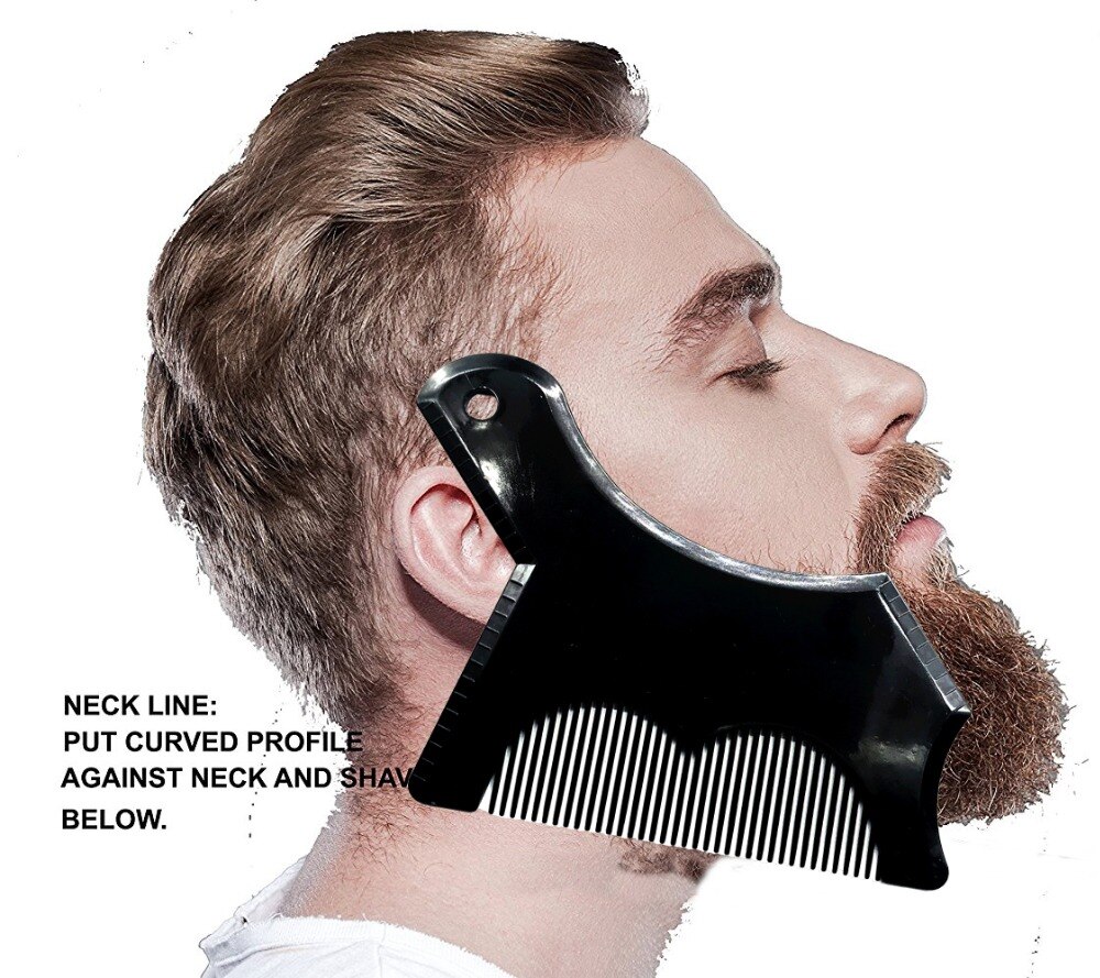 Beard Shaping &amp; Styling Tool Shave Comb for Perfect Line Up Edge Control Men&#39;s Beard Comb Hair Trim Templates Shaper 1pcs
