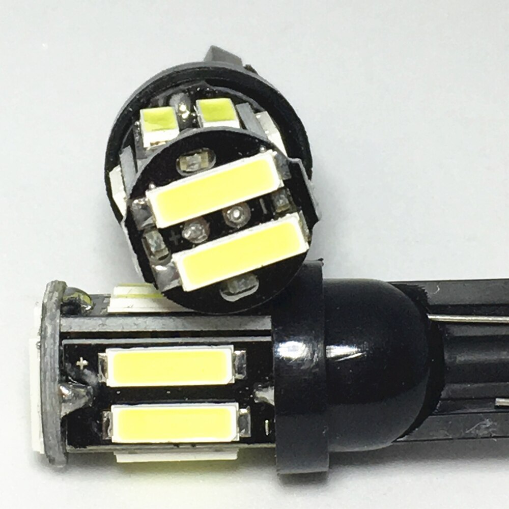 10Pcs W5W 10 7020 SMD Car T10 LED 194 168 Panel Lamp White Bulbs For Clearance Lights Wedge Replacement Reverse Instrument 12V
