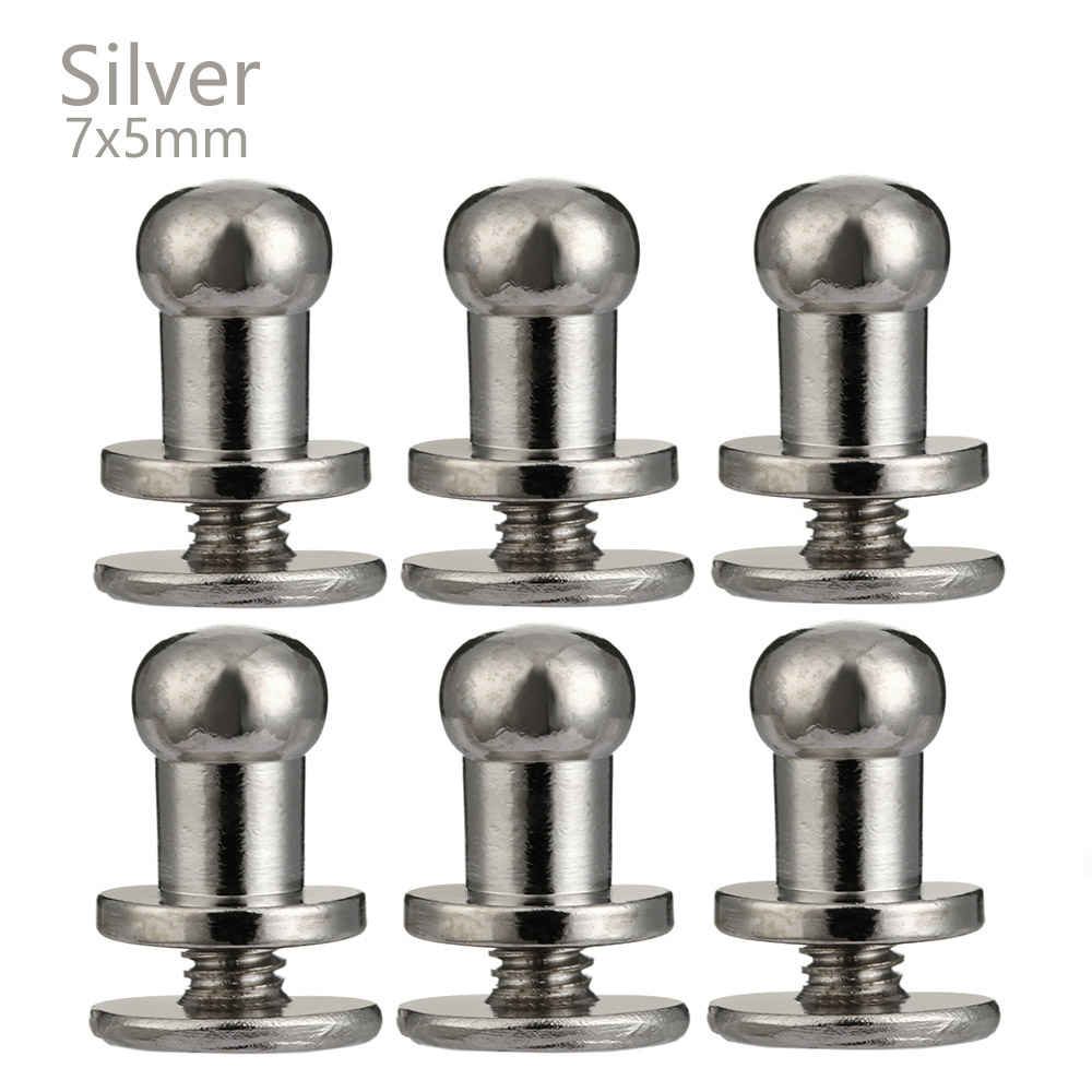 10Pcs Kupfer Runde Garment Nieten Mönch Kopf Schrauben Messing Nagel Tuch Taste Hut Tasche Schuhe Leder Hand Handwerk Nähen zubehör: silver 7X5mm