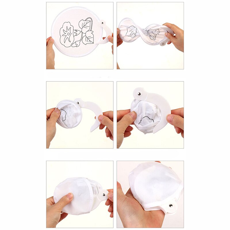 24cm foldbare bære-diy graffiti fan-legetøj til børn, der maler gammel rund vifte med stregudkast kunsthåndværk pige
