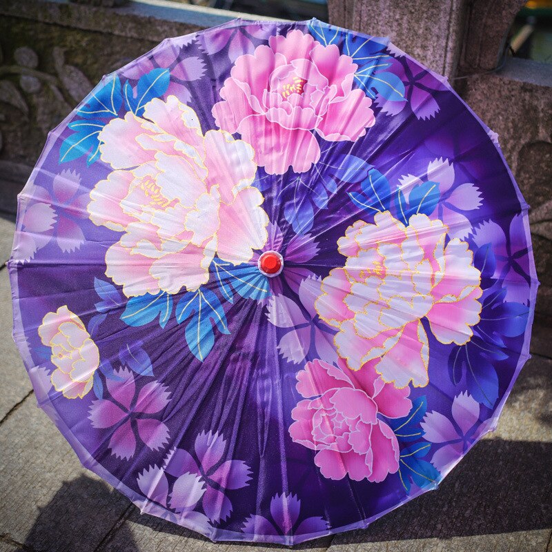 Paraply regn kvinder nedhængt loft dekoration paraply cheongsam antik olieret papir paraply fotografi fotografi parasol: Og strålende rød
