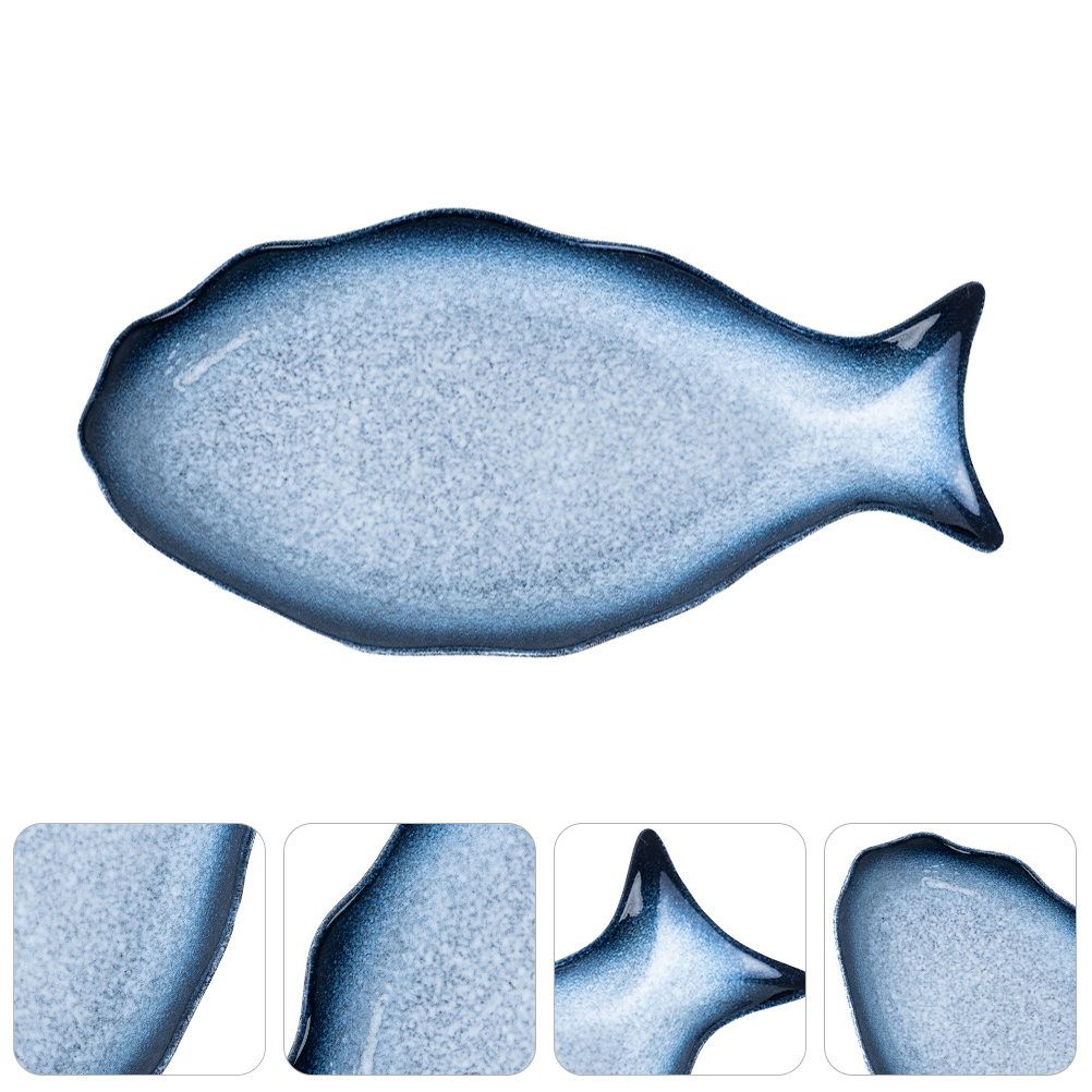 12 inch Fish Shaped Dish Food Tray Plate Ceramic T... β Grandado
