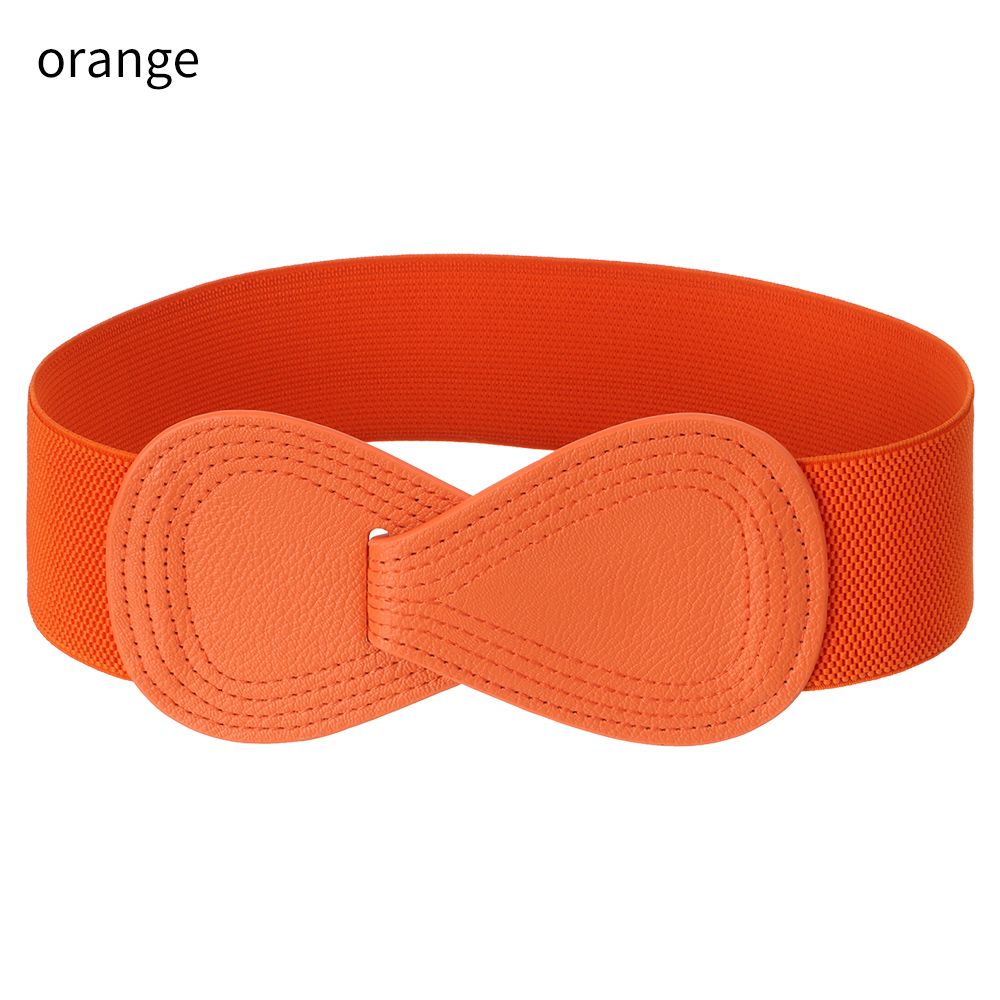 Women Stretch Waistband Bow Waistband Elastic Wide Hook Belt Dress Coat Clothing Decoration Belt: green