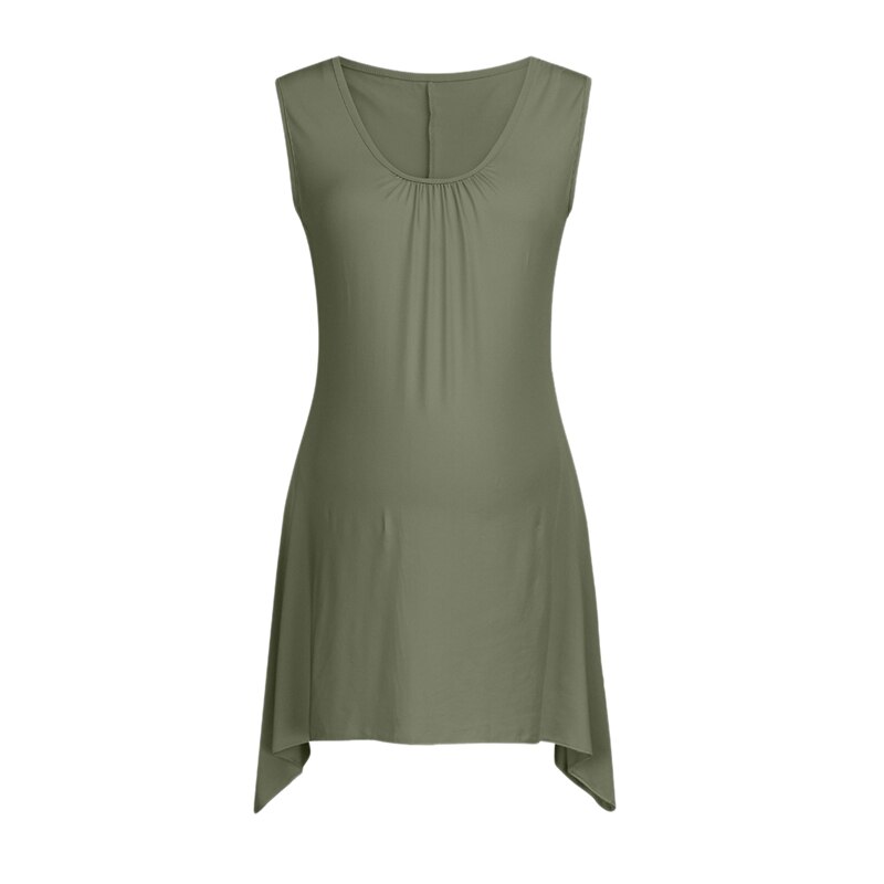 Vrouwen zwangerschaps effen mouwloos shirt zwangerschap zomer hemdjes zwangerschapsblouses: Legergroen / Xxl