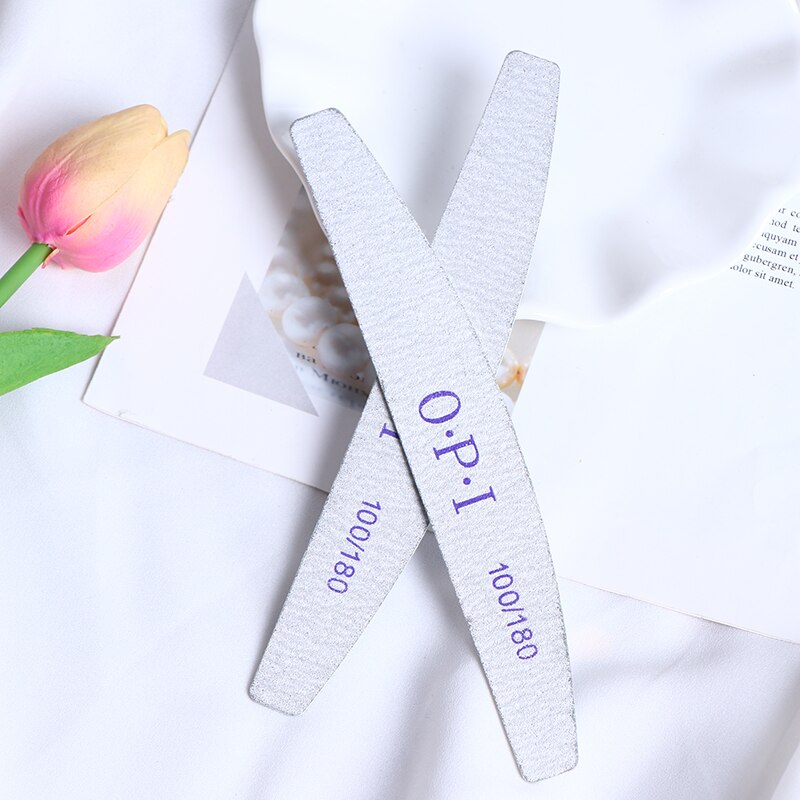 10pcs/Lot Wood&amp;Sandpaper Nail Files Nail Buffer 100/180 Wood Nail File